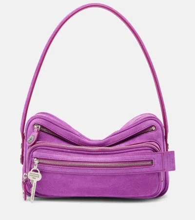 Acne Studios Camero Party Suede Shoulder Bag In Purple