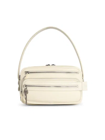 Acne Studios 'camero Party' White Leather Shoulder Bag Women In Neutral