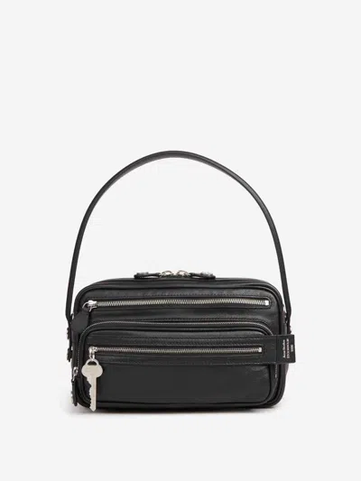 Acne Studios Camero Medium Embellished Textured-leather Tote Bag In Black