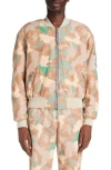 Acne Studios Camo Bomber Jacket In Orange/green
