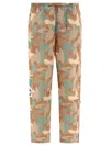 Acne Studios Camouflage-pattern Straight-leg Trousers In Orange/green