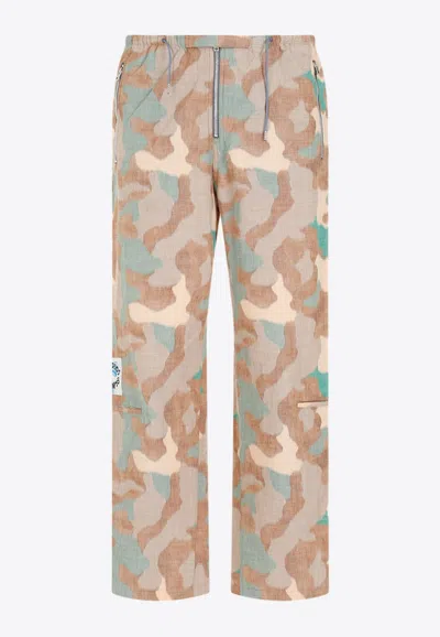 Acne Studios Camouflage Logo-patch Cargo Pants In Multicolour