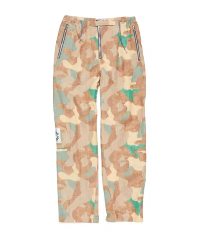 Acne Studios Camouflage-pattern Straight-leg Trousers In Nude