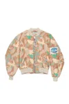 Acne Studios Beige Camouflage Print Bomber Jacket For Men In Nude