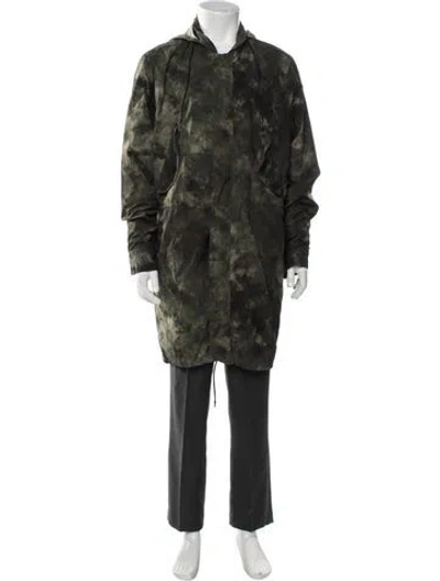 Pre-owned Acne Studios Camouflage Print Parka In Green
