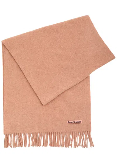 Acne Studios Canada Fringed Wool Scarf In Pink
