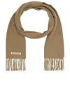 Acne Studios Canada Skinny Scarf In Khaki Green