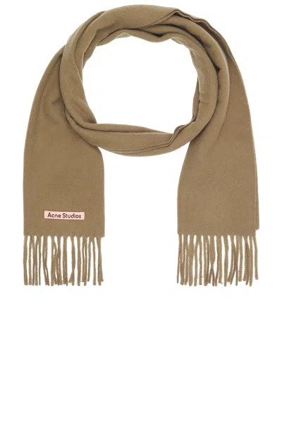 Acne Studios Canada Skinny Scarf In Khaki Green
