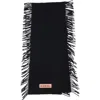 Acne Studios Black Fringe Wool Scarf In Black Melange