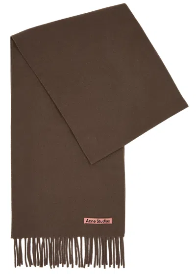 Acne Studios Canada Wool Scarf In Chocolate