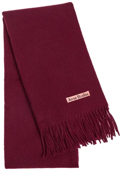 Acne Studios Canada Wool Scarf In Red