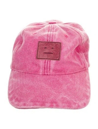 Pre-owned Acne Studios Canvas Baseball Cap In Pink