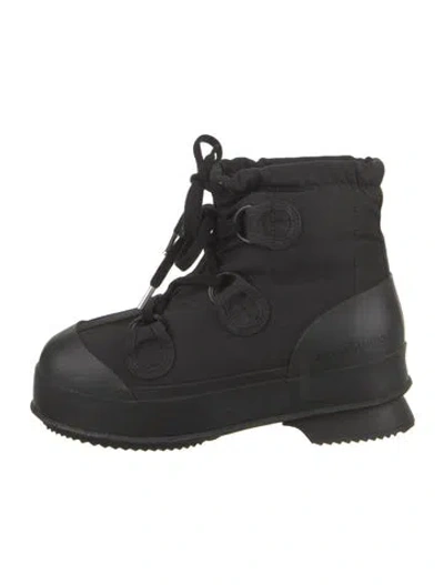 Pre-owned Acne Studios Canvas Combat Boots In Black
