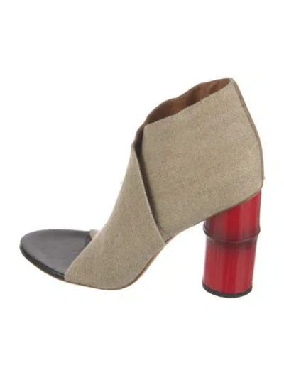 Pre-owned Acne Studios Canvas D'orsay Pumps In Neutral