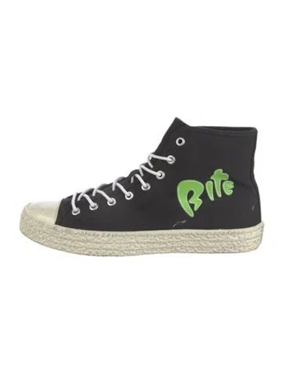 Pre-owned Acne Studios Canvas Graphic Print Sneakers In Black