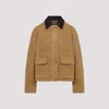 Acne Studios Leather-collar Relaxed Jacket In Brown