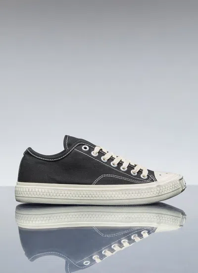 Acne Studios Canvas Low Top Trainers In Black