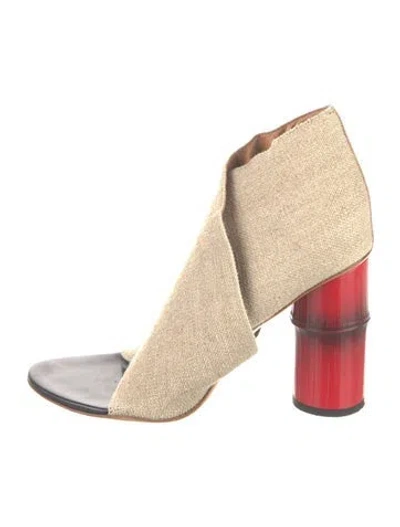 Pre-owned Acne Studios Canvas Sandals In Neutrals/red