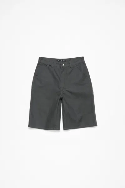 Acne Studios Canvas Shorts In Dark Grey