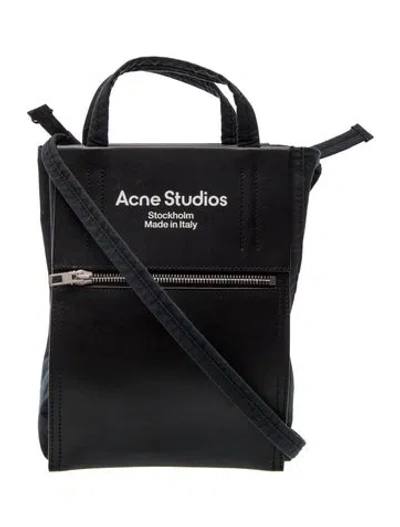 Pre-owned Acne Studios Canvas Shoulder Bag In Black