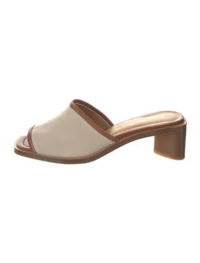 Pre-owned Acne Studios Canvas Slides In Neutral