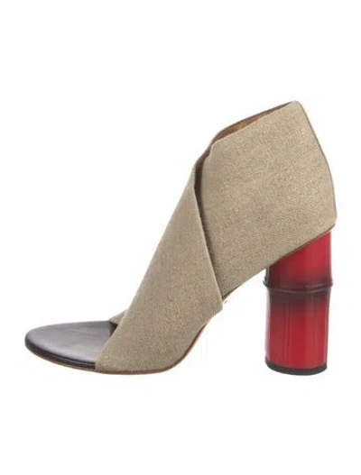 Pre-owned Acne Studios Canvas Slingback Sandals In Neutral