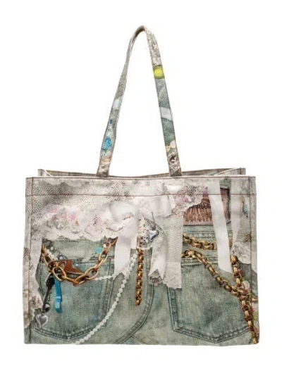 Pre-owned Acne Studios Canvas Tote In Multicolor