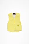 Acne Studios Face Logo-appliqué Cotton Gilet In Dusty Yellow