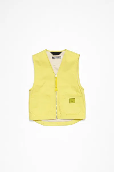 Acne Studios Canvas Vest Jacket In Dusty Yellow