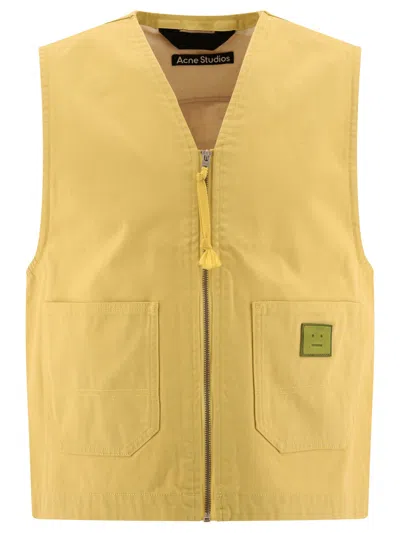 Acne Studios Men's Canvas Vest Jacket In Gold