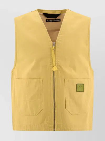 Acne Studios Men's Canvas Vest Jacket In Gold