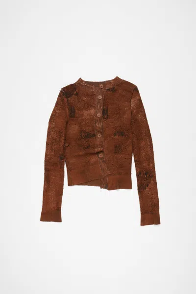 Acne Studios Cardigan Asymmetric Button-up In Brown