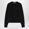 Acne Studios Ribbed Cuffs And Hem Yak Wool Cardigan In Black