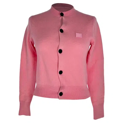 Pre-owned Acne Studios Cardigan In Pink Wool In Purple