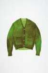Acne Studios Kark V-neck Oversize Cardigan In Bright Green