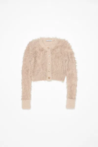 Acne Studios Fluffy Knit Cardigan In Aek Beige