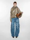 Acne Studios Denim Cargo Trousers In Blue