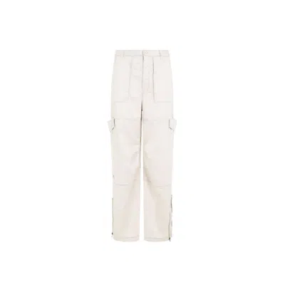 Acne Studios Beige Cargo Pants With Wide Leg Design In White