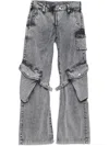 Acne Studios Straight Cargo Jeans In Grey
