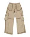 Acne Studios Taupe Satin Cargo Pants In Nude