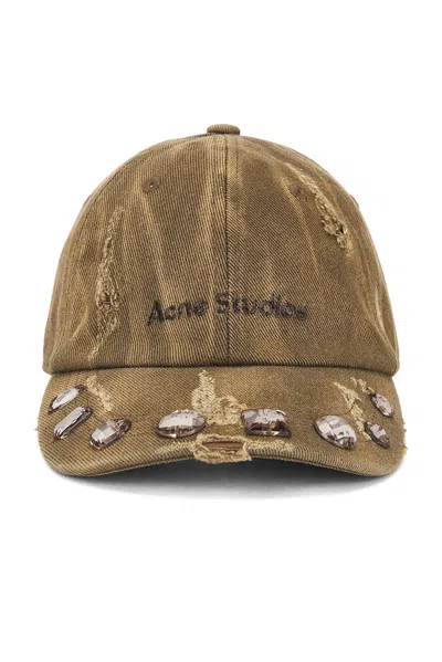 Acne Studios Carliy Diamond Brim Cap In Brown