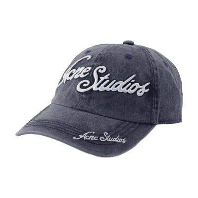 Acne Studios Carliy Tourist Logo Cap In Blue