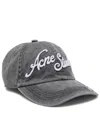 Acne Studios Carliy Tourist Logo-embroidered Cotton Cap In Black