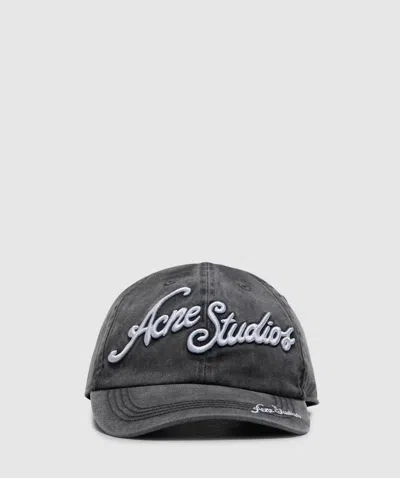 Acne Studios Acne Serif Logo Cap In Black