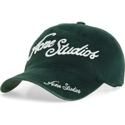 Acne Studios Carliy Venice Embroidered Logo Adjustable Baseball Cap In Green