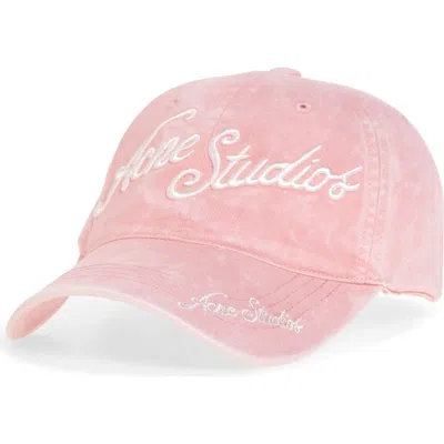 Acne Studios Carliy Venice Embroidered Logo Adjustable Baseball Cap In Pink