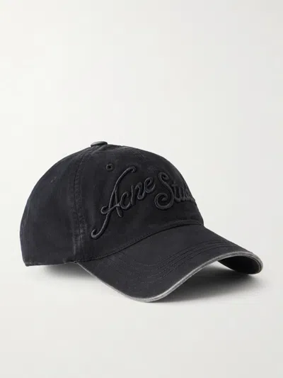 Acne Studios Carliy Venice Embroidered Logo Baseball Cap In Black