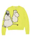 Acne Studios Cartoon-print Knitted Jumper In Yellow