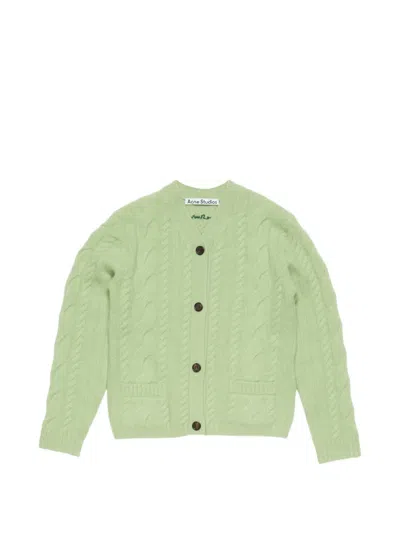Acne Studios Cashmere Cable-knit Cardigan In Green