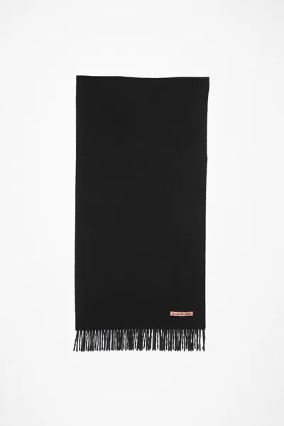 Acne Studios Cashmere Fringe Scarf - Narrow In Black